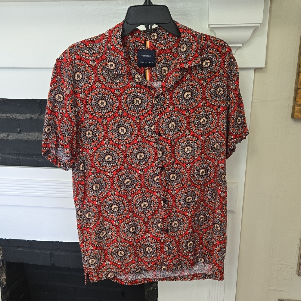 Denim & Flower Red Patterned Shirt